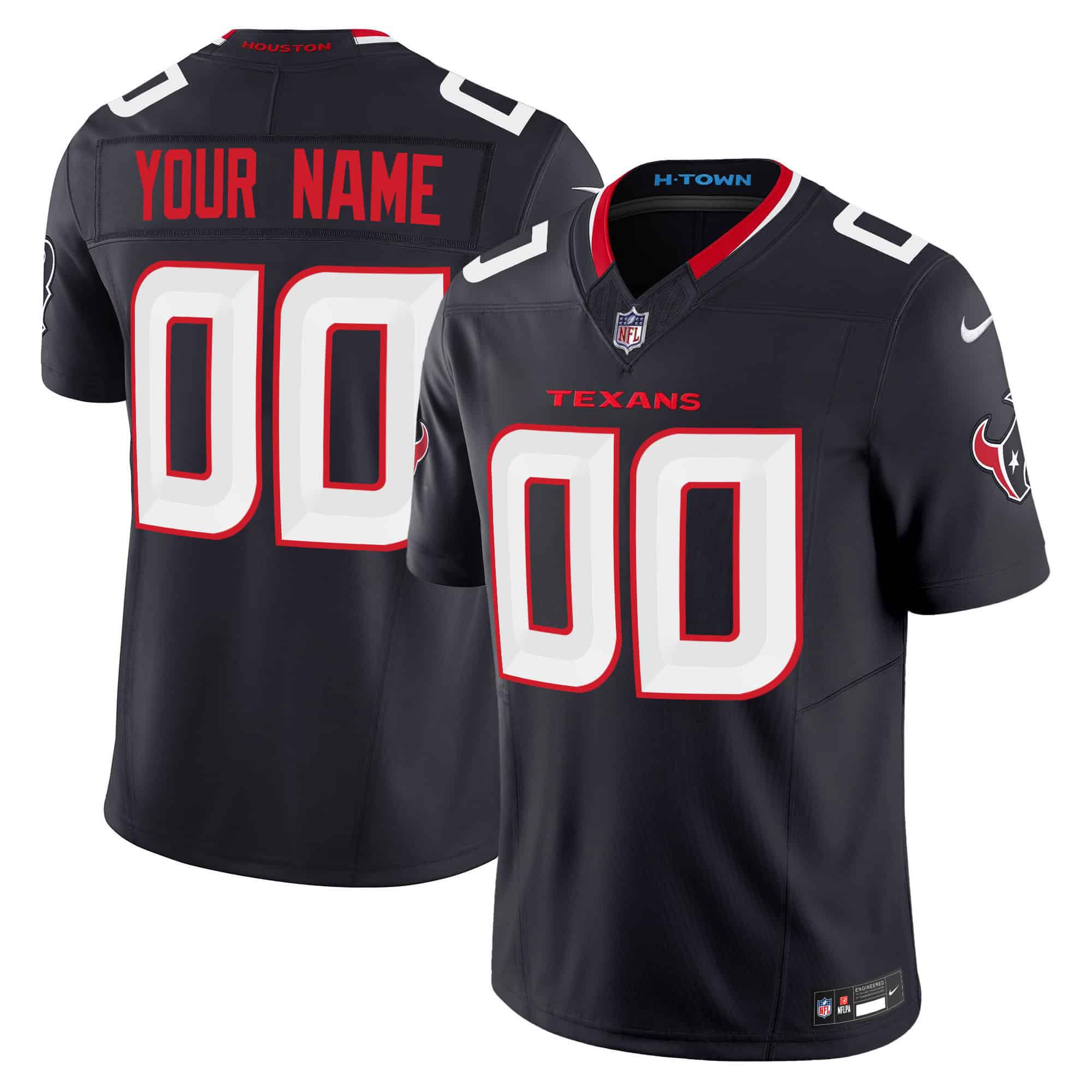 Men Houston Texans Black 2024 Nike Vapor Limited Custom NFL Jersey style 1